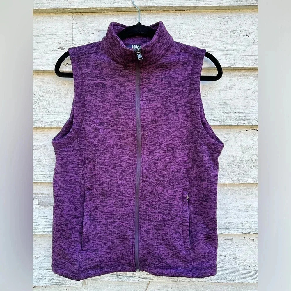 Lands' End Purple Zip Front Vest with pockets an excellent condition size M